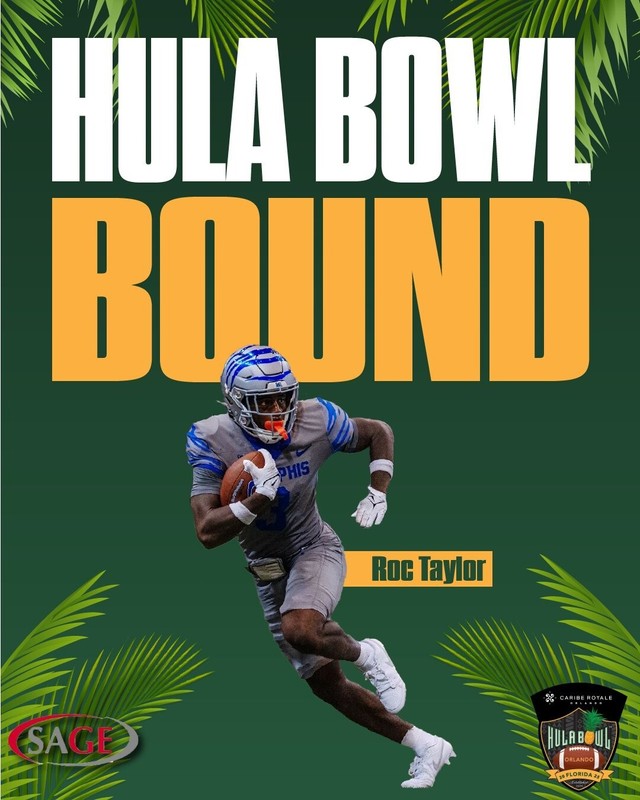 2025 HULA BOWL BOUND MEMPHIS TIGERS ROC TAYLOR PITTSBURGH STEELERS ROOKIE