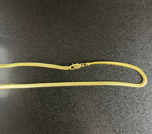 Collar de cadena de serpiente plana de oro amarillo macizo de 14K 16"18"20"22"24"---3 mm - Imagen 3 de 13