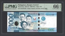 Philippines 1000 Piso 2013 P211a Uncirculated Grade 66