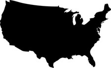 4" United States Outline Decal Sticker America Country USA Pride Patriotic Pride