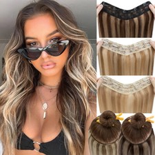 THICK Clip In One Piece 100 Remy Human Hair 3/4 Full Head U-Shape Extensions