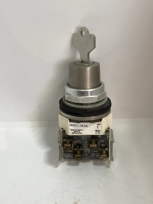 ALLEN BRADLEY 800T-J43A SELECTOR SWITCH 3 POS MAIN 1NO/1NC SERIES T KEY REM RIGH