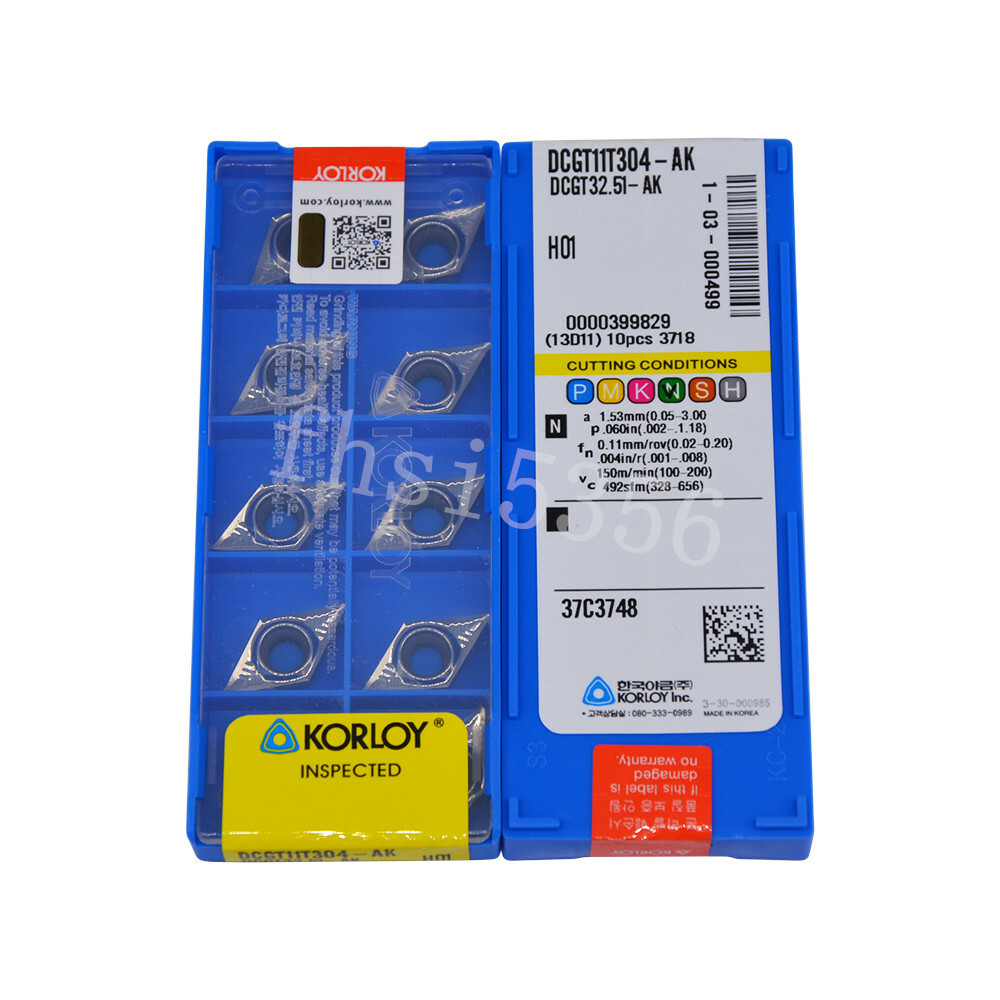 10Pcs KORLOY DCGT32.51-AK H01 DCGT11T304-AK H01 CNC Carbide inserts | eBay