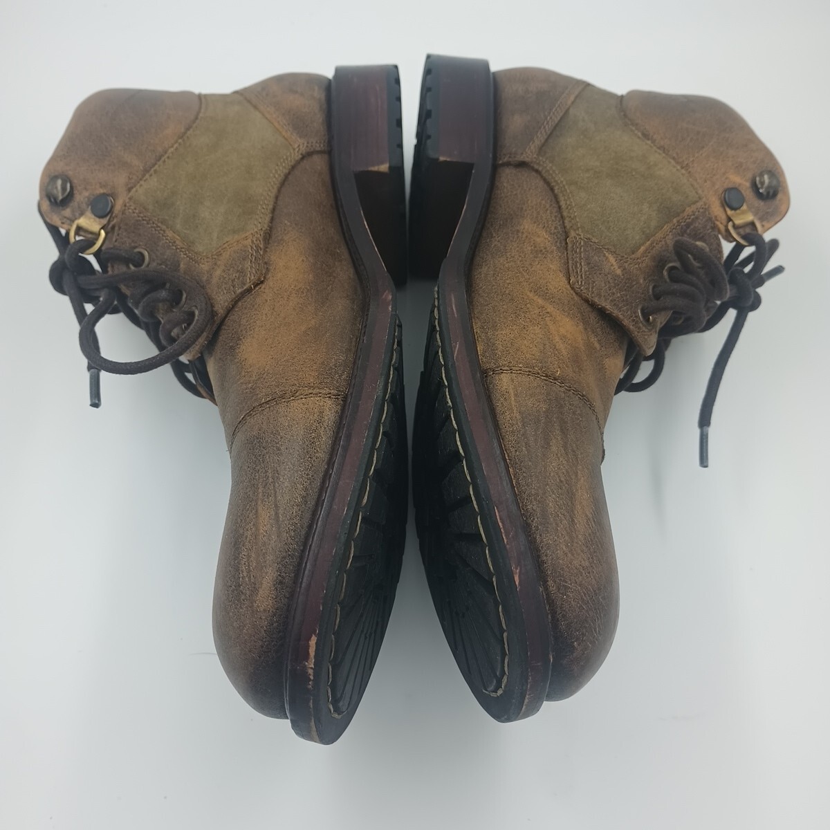 ASTON GREY Lonaro Brown Leather Cap Toe Ankle Boots Lace Up 