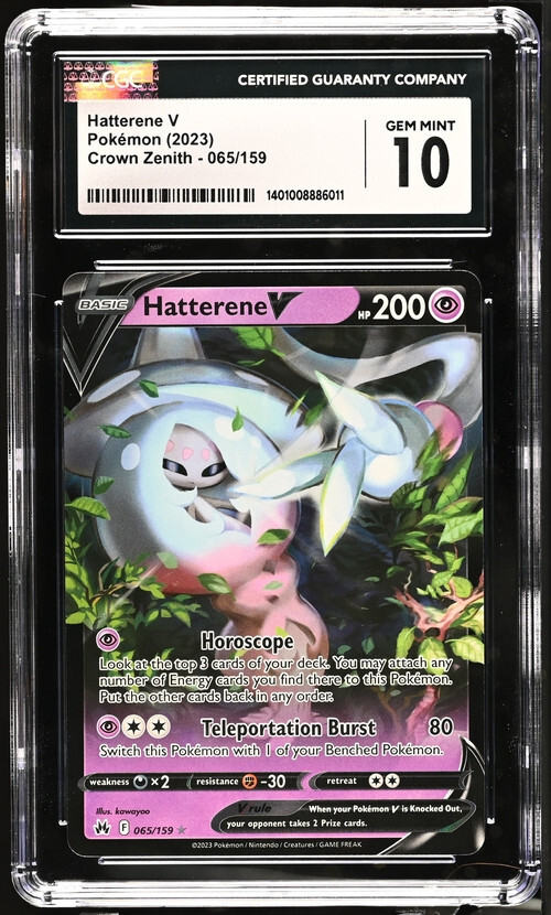 2023 Pokemon Hatterene V 065/159 Crown Zenith CGC 10 Gem Mint Collectinble  TCG | eBay