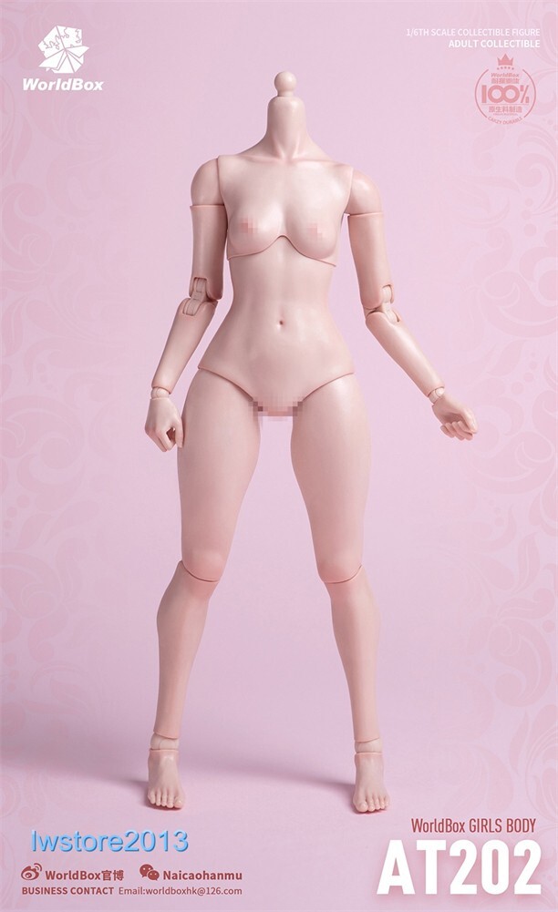 US Worldbox 1:6 AT202 Pale Skin Plump Hip 12 inch Female Action