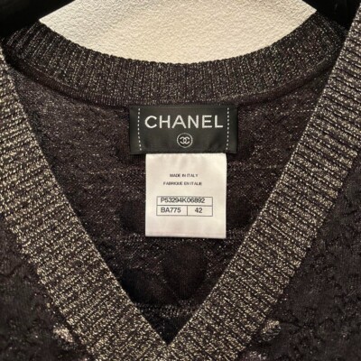 CHANEL P53294K06892 Knit Dress Inner Included Women Size 42 Black  