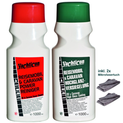 Yachticon Reisemobil, Power Reiniger und Hochglanz Versiegelung 2 x 1000 ml