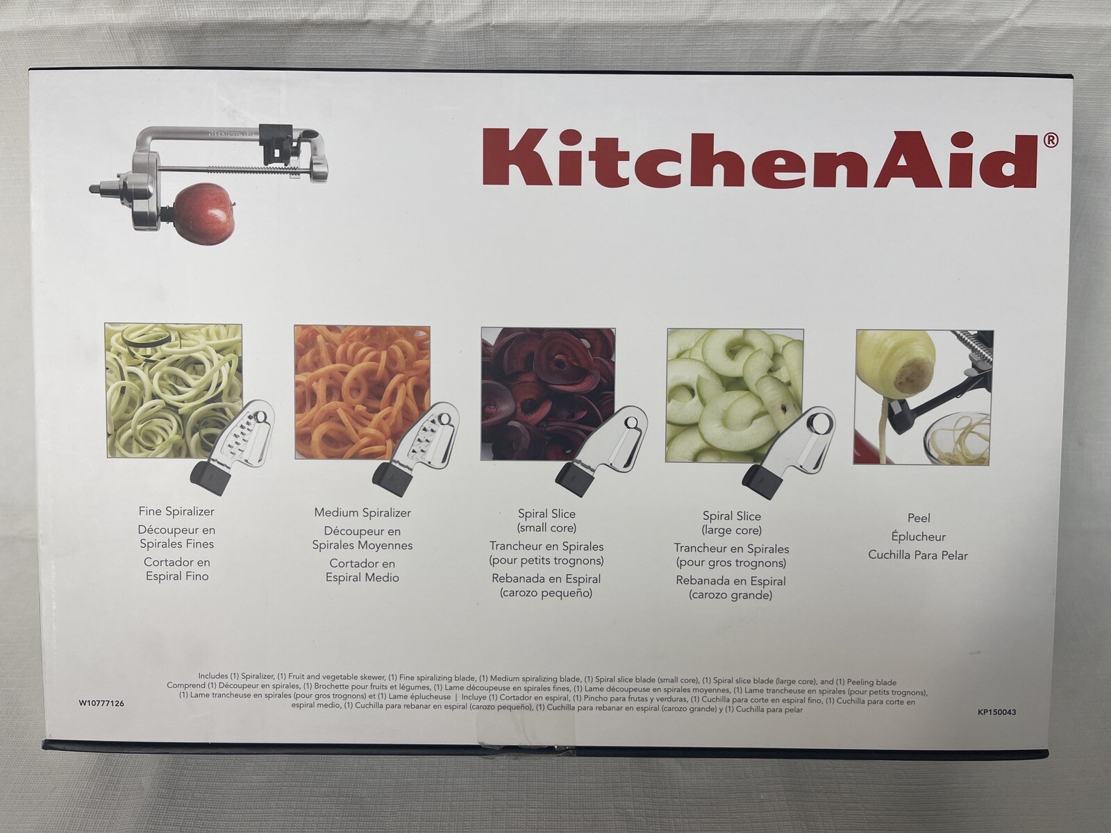KitchenAid KSM1APC Stand Mixer Attachment Spiralizer Peel, Core