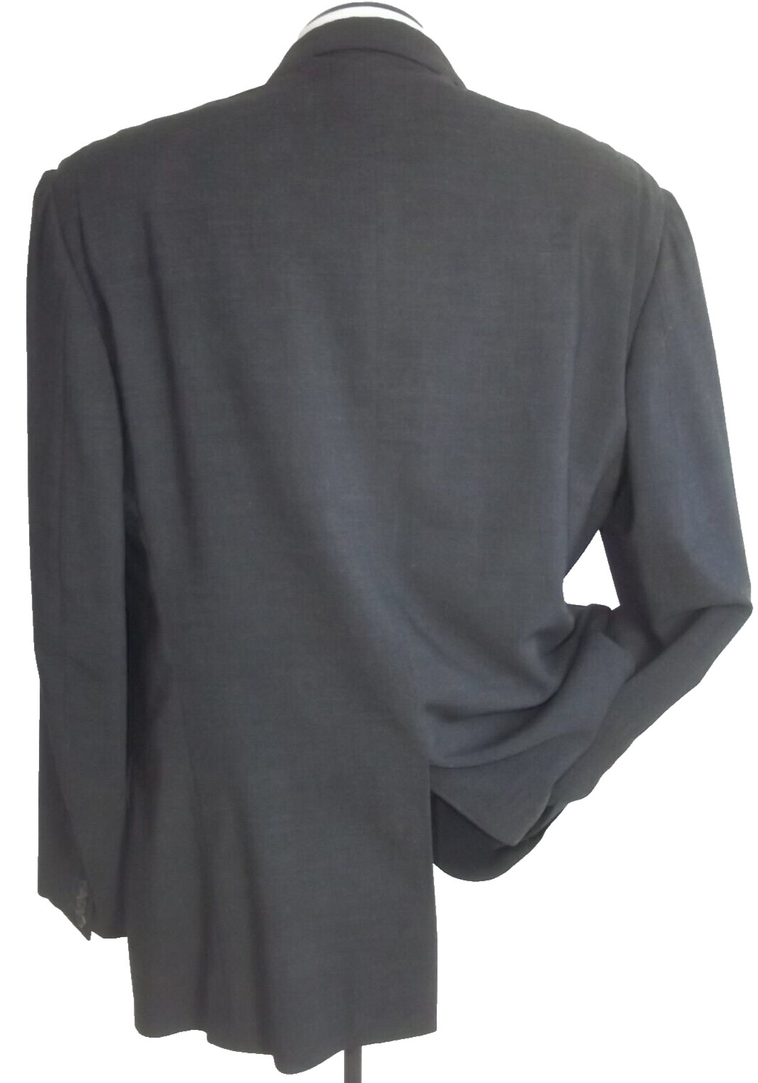 Prada Solid Gray 3 Buttons Wool Vintage Jacket, C… - image 5