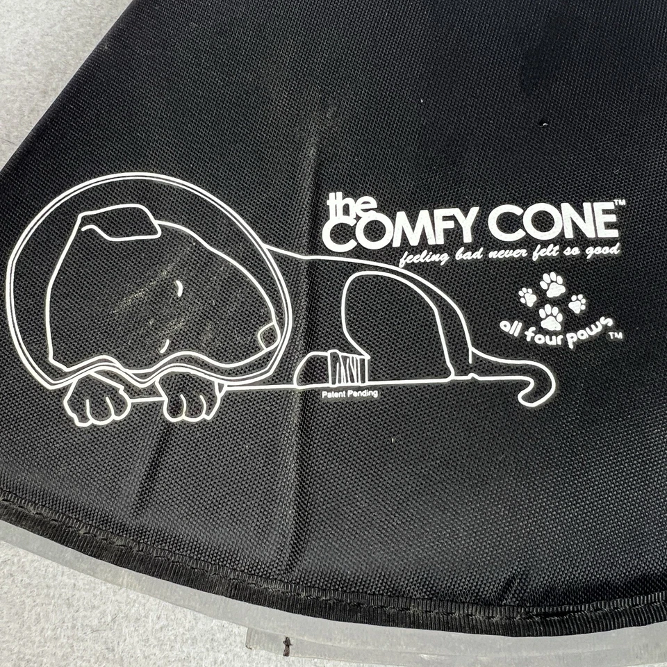 Cuello E The Comfy Cone Recovery Cuello Suave Las Cuatro Patas Negro Mediano 8" Foto 2 de 4