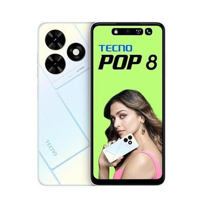 TECNO POP 8 (Weiß 4 GB + 64 GB) Globale Version mit Octa-Core-Prozessor