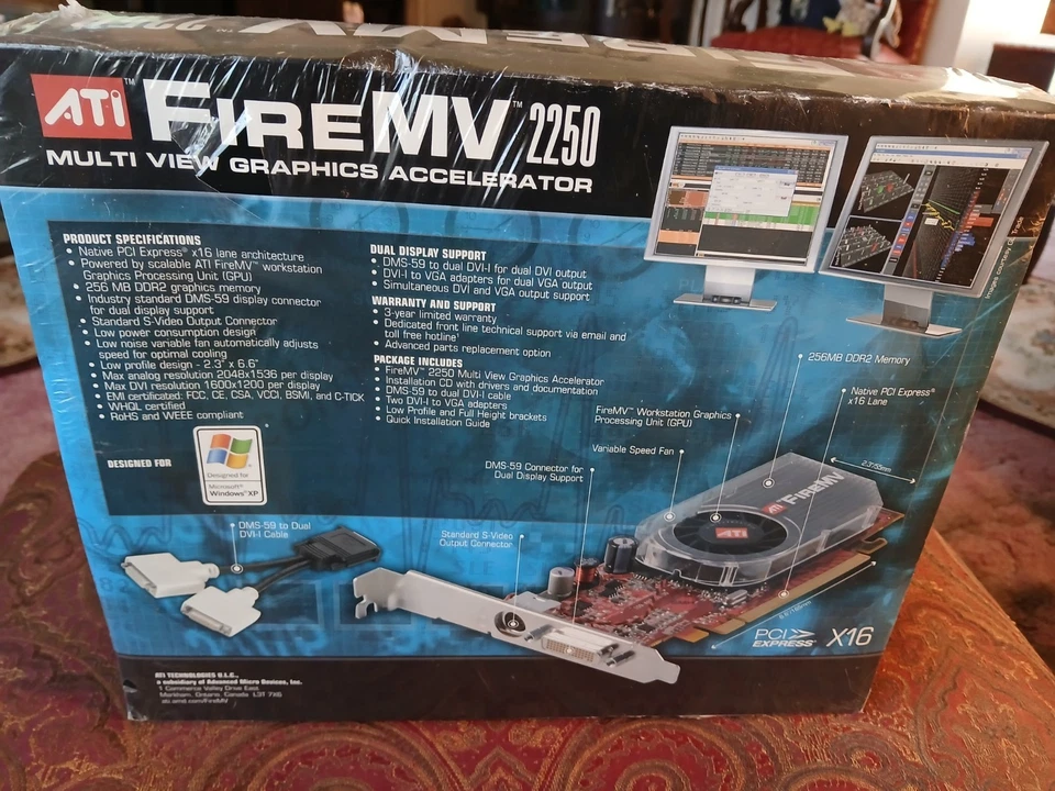 ATI FireMV 2250 Multi View Graphics Accelerator 2009-Windows XP Never Opened - Image 3 of 4