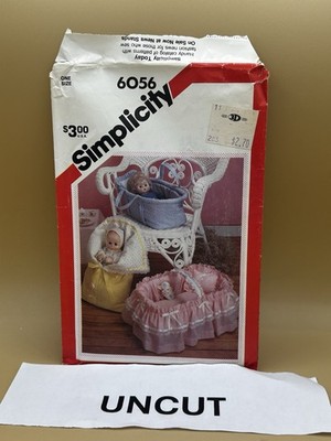 Simplicity Pattern 6056 Doll Carrier for dolls up to 18'' Bassinet UnCut FF VINT
