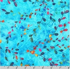 Cotton Venice Vines Serene Swirl Colorful Nature Fabric Print by Yard D654.21