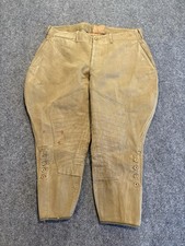 Vintage Jodhpur Pants Mens Medium Khaki Canvas Riding Breeches Button Leg 40s