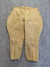 Vintage Jodhpur Pants Mens Medium Khaki Canvas Riding Breeches Button Leg 40s