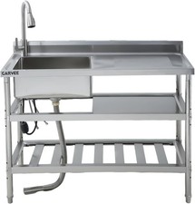 Stainless Steel Sink Durable Corrosion Resistant Rust Proof Modern Kitchen Sink