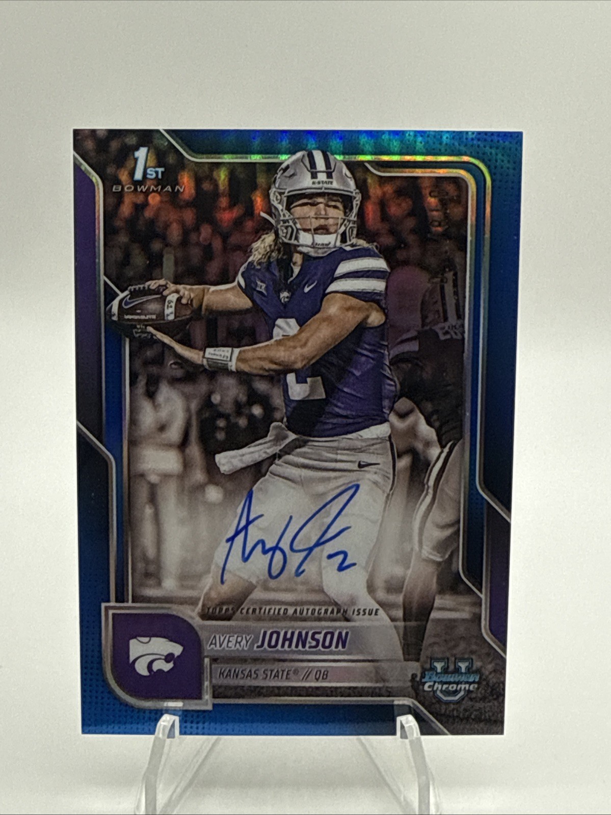 2025 Bowman U Chrome Avery Johnson 1st TRUE BLUE On Card Auto /150 KSU