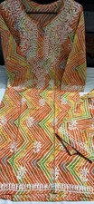 Indian Lucknowi Chikankari Kurti Pant Co-ord 2 Piece Set for Women Medium 42  