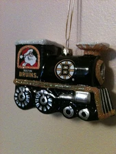 Topperscot NHL Boston Bruins Blown Glass Santa Train Ornament