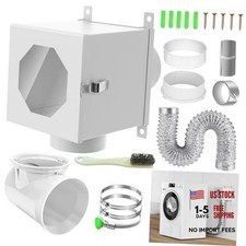 Metal Dryer Duct Lint Trap, Indoor Dryer Vent Kit with Dryer Vent Kit Set - W