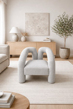 Buff Accent Chair Occasional Armchair Modern Upholstered Lounge Seat