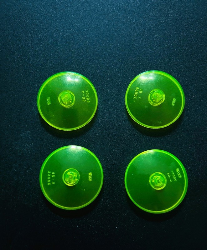 LEGO DISC TRANSLUCENT YELLOW SET OF 4 