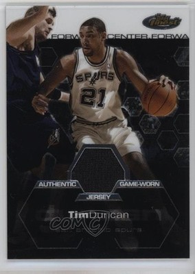 2002-03 Topps Finest Game-Worn Jersey /999 Tim Duncan #126 HOF 1o1v