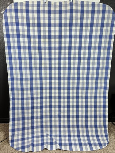 Linen-LIke Tablecloth Blue White Plaid Cottagecore Grandma Retro Traditional