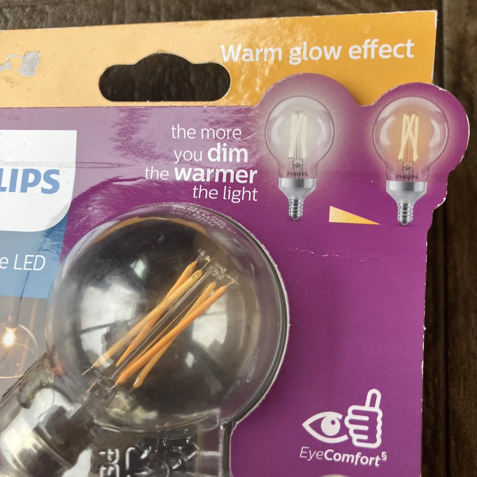 Phillips LED G16.5 Candelabra Base Warm glow affect Soft white light Dimmable - Image 4 of 4