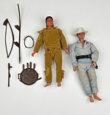 Vintage 1973 Gabriel Lone Ranger Tonto Action Figures Some Accessories Lot E