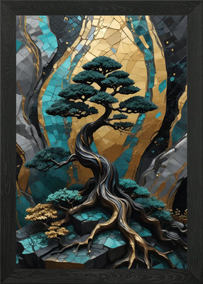 Golden Tree of Harmony Gerahmtes Wandbild Poster Leinwanddruck Bild