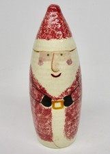 Vintage ceramic Santa Claus figurine painted primitive folk art signed 1999 6"