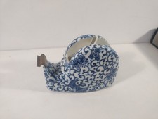 Blue & White Ceramic Tape Dispenser  Decor