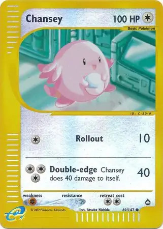 Chansey - 69/147 - Pokemon Aquapolis Reverse Holo Rare Card NM