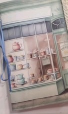 Junk Journal Blank Booklet "TEA SHOP" Teahouse Florals LG 8.5"x5.5" 40 Pgs