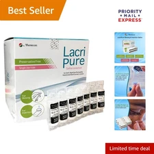 Bulk LacriPure Saline Solution - 98 Vials, Perfect for Contact Lens Insertion
