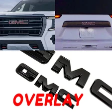 2021-2024 For Yukon Yukon XL Front & Rear Gloss Black Overlay Emblem Badge Kit