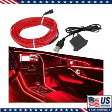 5v 16ft El Wire Car Interior Led Strip Lights Neon Light Strip Redcolor Red 5v 16ft El Wire Car Interior Led Strip Lights Neon Light Strip Redcolor Red