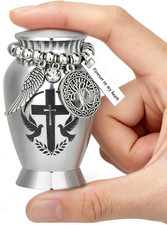 Small Cremation Urns for Human or Pet Ashes, Mini Metal Sharing Keepsake Urn for