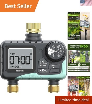 Smart 2-Zone Sprinkler Timer with Durable Brass Components for Lawn Irrigation