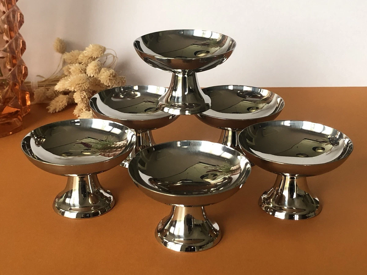 Lot De 4 Coupes à Glace Vintage En Verre Bleu - 11,5 Cm De Haut - Luminarc (Style) - Occasion