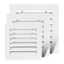 Rejilla de ventilación de aluminio blanco para puerta de pared de alero gestión de flujo de aire 400x400 mm