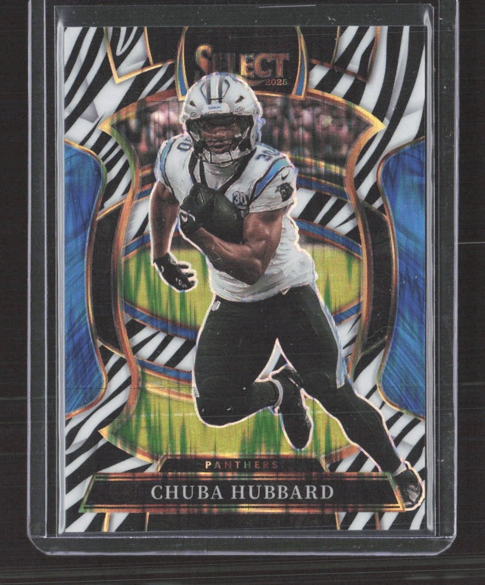2025 Panini Select - Concourse Chuba Hubbard #43 Zebra Prizm for