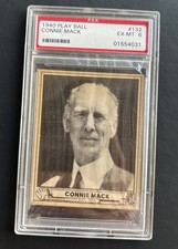 1940 Play Ball Baseball Card - #132 Connie Mack MGR RC PSA 6