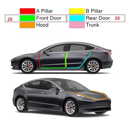 Rubber Seal Strips Weather Draft Wind Noise Reduction Trim For Hyundai Santa Fe - Picture 2 of 14