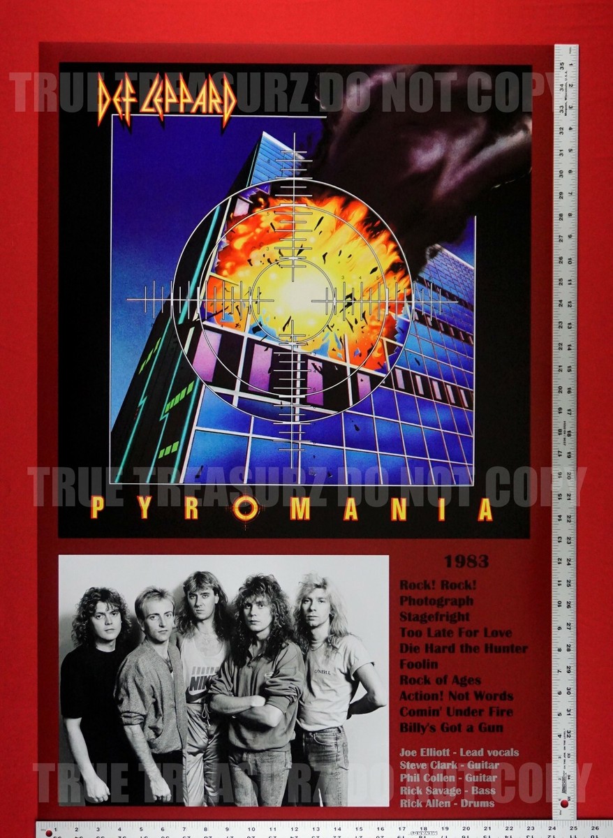Def Leppard Pyromania Joe Elliot Steve Clark Music Promo Poster