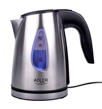 Adler Wasserkocher Edelstahl 1 Liter 1630 Watt LED Innenbeleuchtung  AD 1203