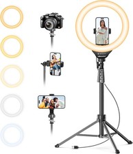 Ubeesize 10'' Selfie Ring Light with 62    Tripod Stand for Video Recording, NEW